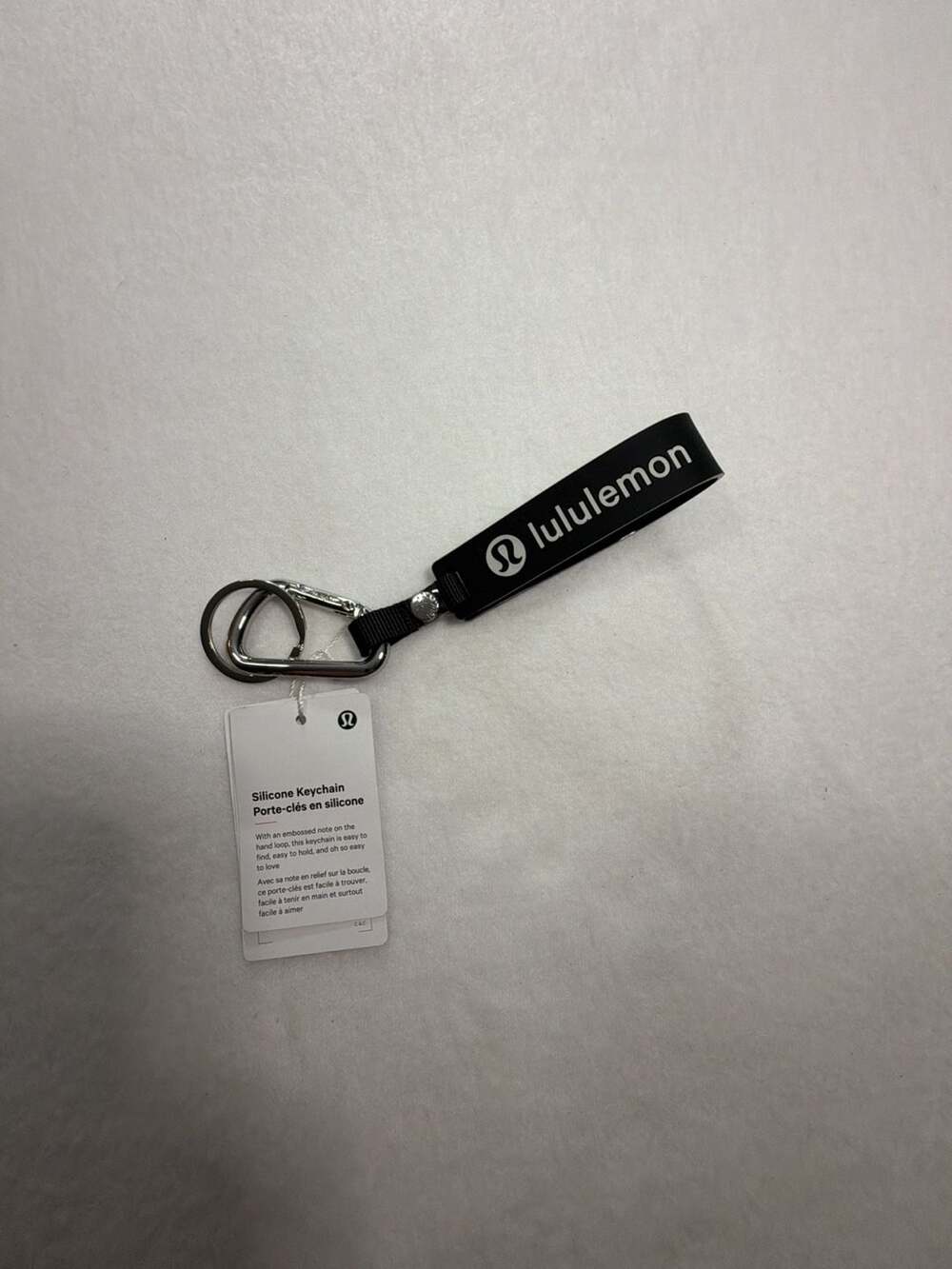 Lululemon Silicone Keychain Black Vapor Silver O/S NWT